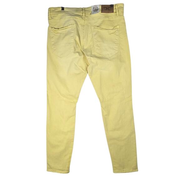 Jordan Craig Ross Fit Jeans 36x32 Yellow Distressed Skinny Taper Stretch Denim - Picture 9 of 13